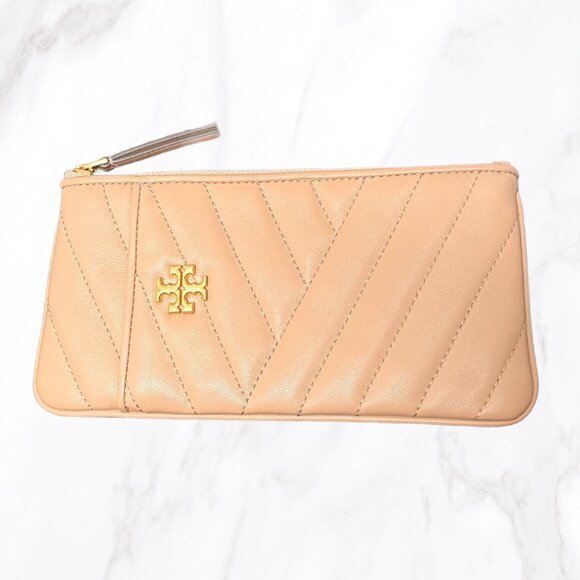 NWOT Tory Burch Dusty Rose Gold Kira Chevron Phone Wallet - Picture 1 of 4